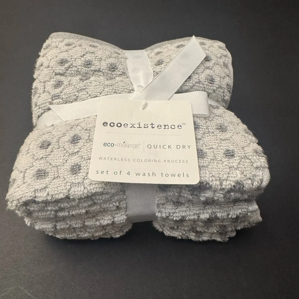 6pc ECOEXISTENCE Eco-Melange Quick Dry Bath Towel Set - Zero Twist Loops - Gray